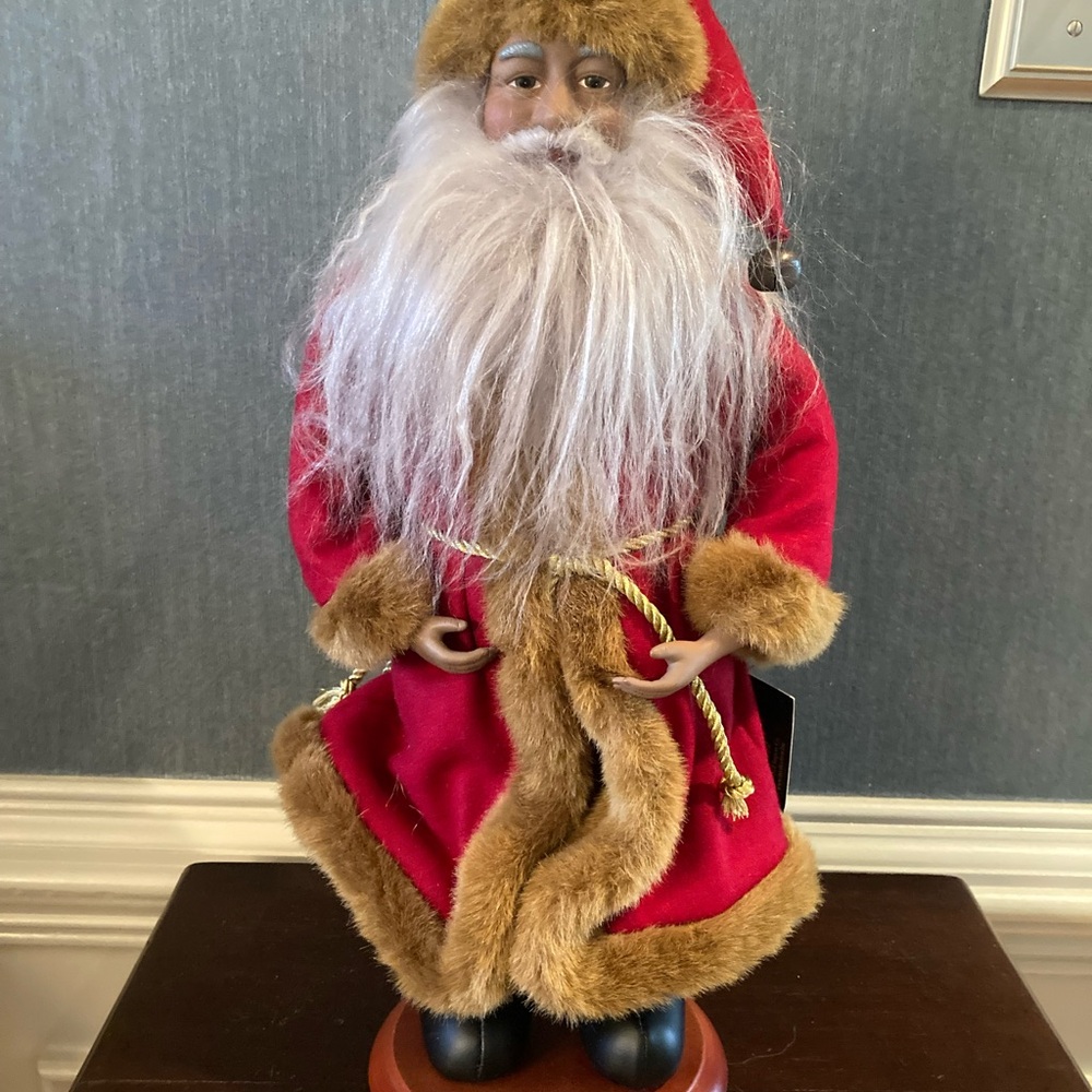Tina Mitchell Santa Claus Figurine with Fur Trim